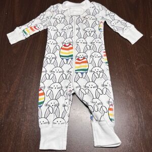 Hanna Andersson Newborn Bunny Sleeper Organic Cotton One-Piece Easter *TINY FLAW